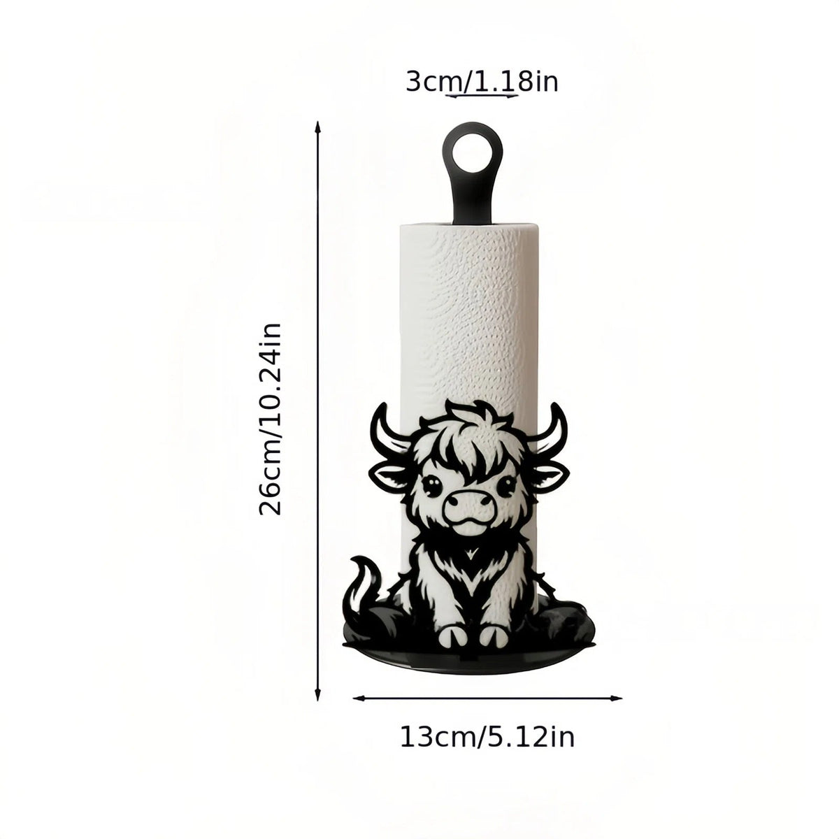 đź Elegant metal Highland cow-shaped toilet paper holderââOpenwork wrought iron toilet paper holder