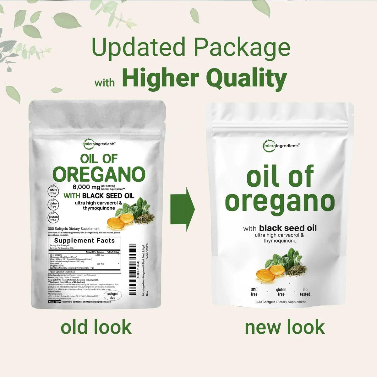 Oregano Oil & Black Seed Oil Softgels - 2-in-1 Foundational Wellness