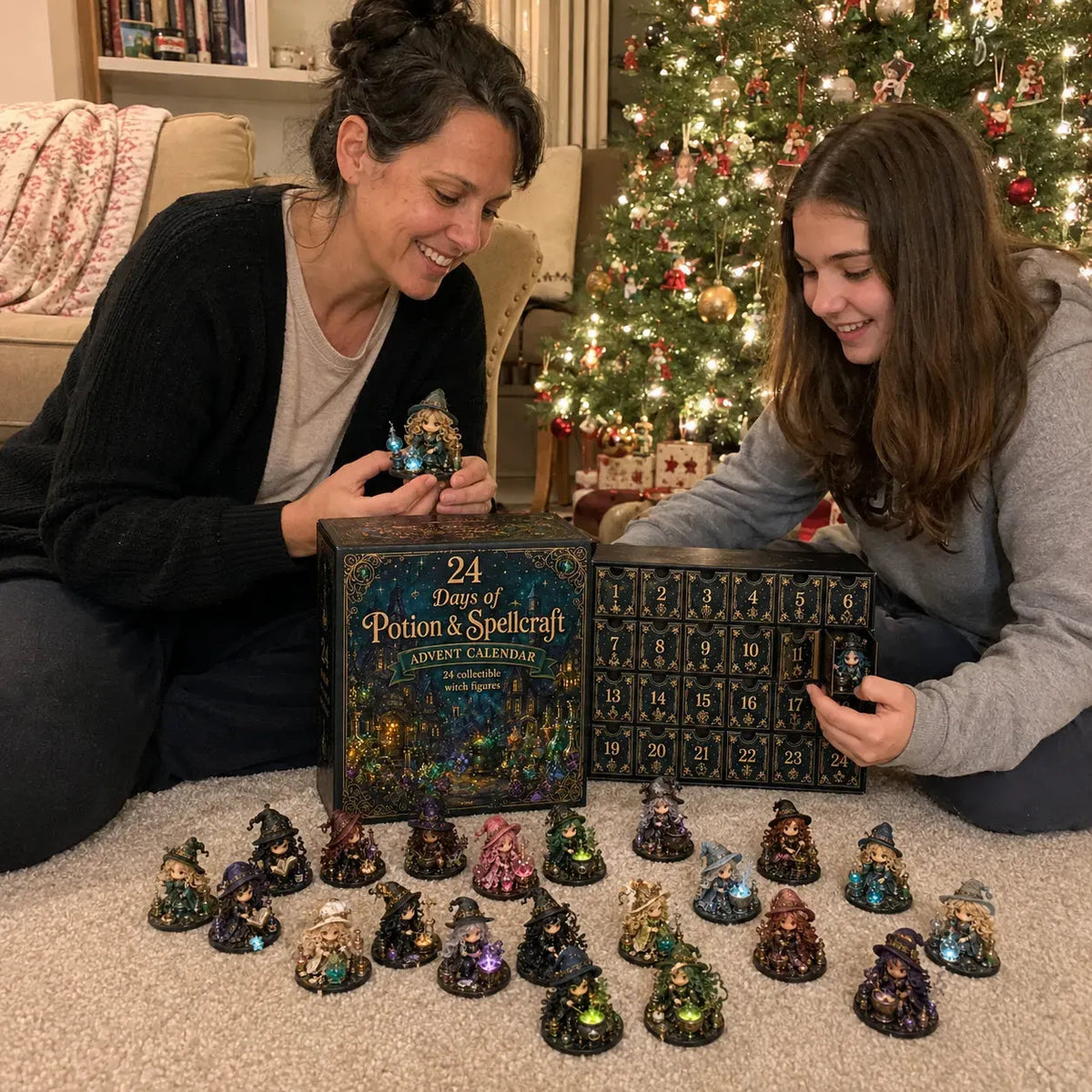 🔮 LAST DAY 49% OFF – 24 Days Of Witchy Surprises Advent Calendar | 24 Unique Collectible Witches with Magical Themes, Mini Figures & Fantasy Display Collection ✨