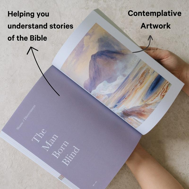 Bible Study Volume 1 | Guided Spiritual Devotional with Daily Prayers, Reflections & Contemplative Artwork | Perfect Christian Gift for Men