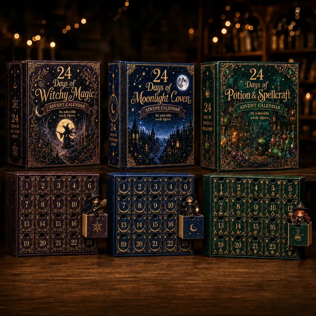 🔮 LAST DAY 49% OFF – 24 Days Of Witchy Surprises Advent Calendar | 24 Unique Collectible Witches with Magical Themes, Mini Figures & Fantasy Display Collection ✨