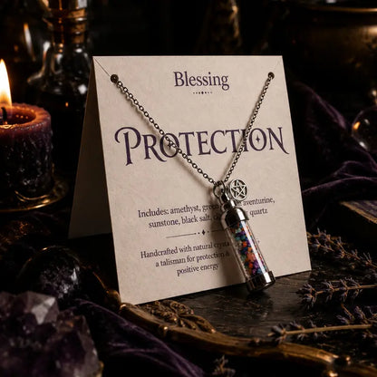 Gothic Crystal Wish Bottle Necklace