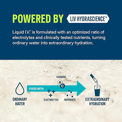 Liquid I.V. Hydration Multiplier - Lemon Lime - Hydration Powder Packets | Electrolyte Drink Mix | Easy Open Single-Serving Stick | Non-GMO | 16 Sticks