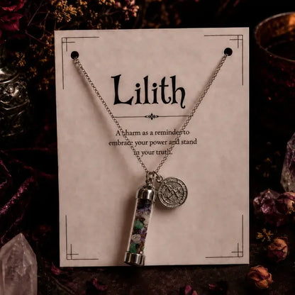 Gothic Crystal Wish Bottle Necklace