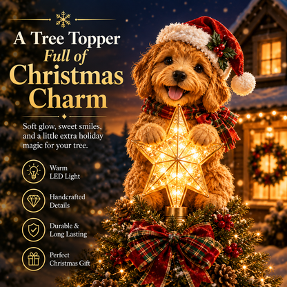 Buy 2+ Get FREE Shipping🎄✨ Baby Highland Cow Light‑Up Star Christmas Tree Topper