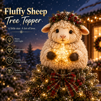 Buy 2+ Get FREE Shipping🎄✨ Baby Highland Cow Light‑Up Star Christmas Tree Topper