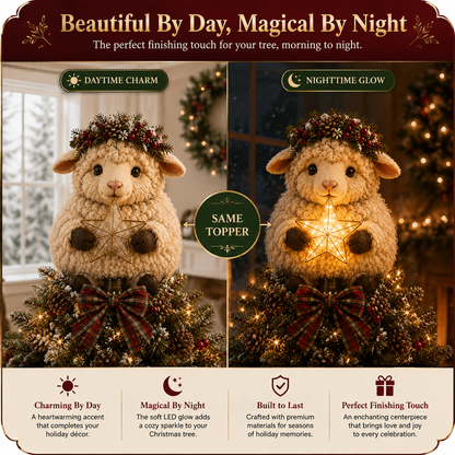 Buy 2+ Get FREE Shipping🎄✨ Baby Highland Cow Light‑Up Star Christmas Tree Topper