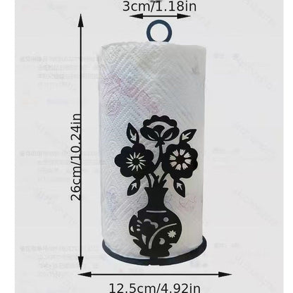 🐮 Elegant metal Highland cow-shaped toilet paper holder——Openwork wrought iron toilet paper holder