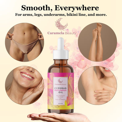 Cyperus Rotundus Oil - 60ml Natural Cyperus Rotundus Oil For Hair Removal, Moisturizing & Soothing Cyperus Oil For Reducing Body Hair Growth, Hair Removal Oil Ideal for All Skin Types