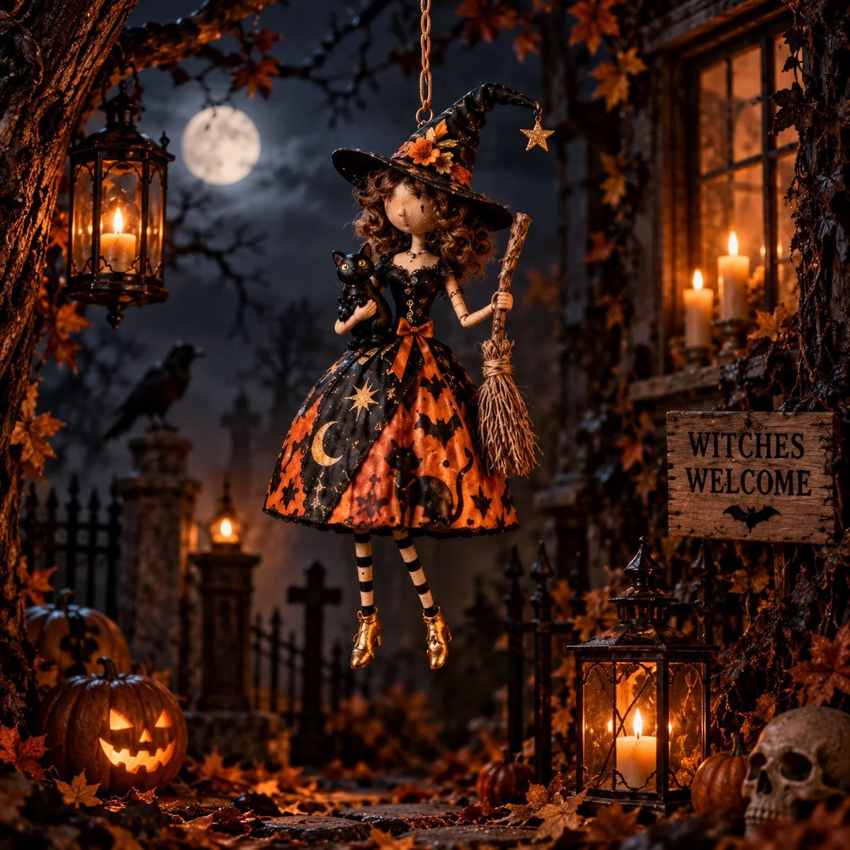 🎃Midnight LadiesTM – Gothic Halloween Hanging Decor🖤