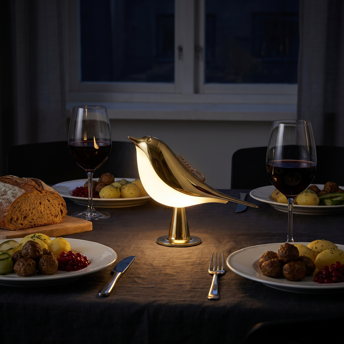 Cora – Cordless Bird Lamp with Touch Dimmer