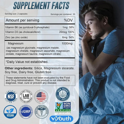 Glycinate Supplement, Magnesium 7 Complex Advanced with Citrate Malate Chelate