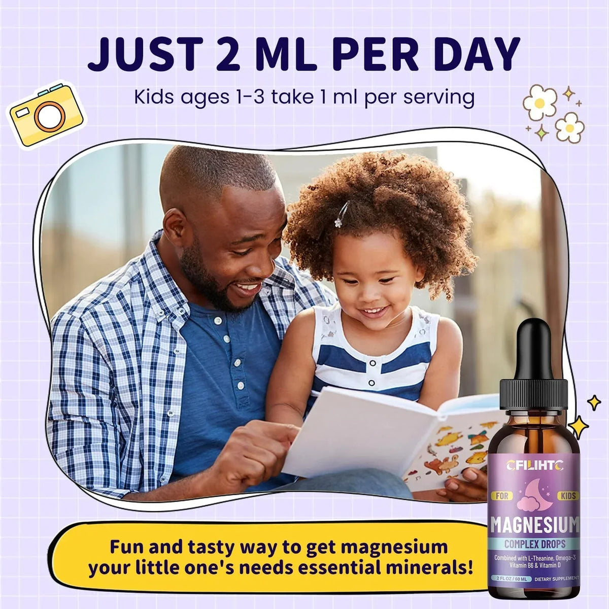 Kids Magnesium Liquid Drops-Magnesium Glycinate Liquid for Kids L-Threonate