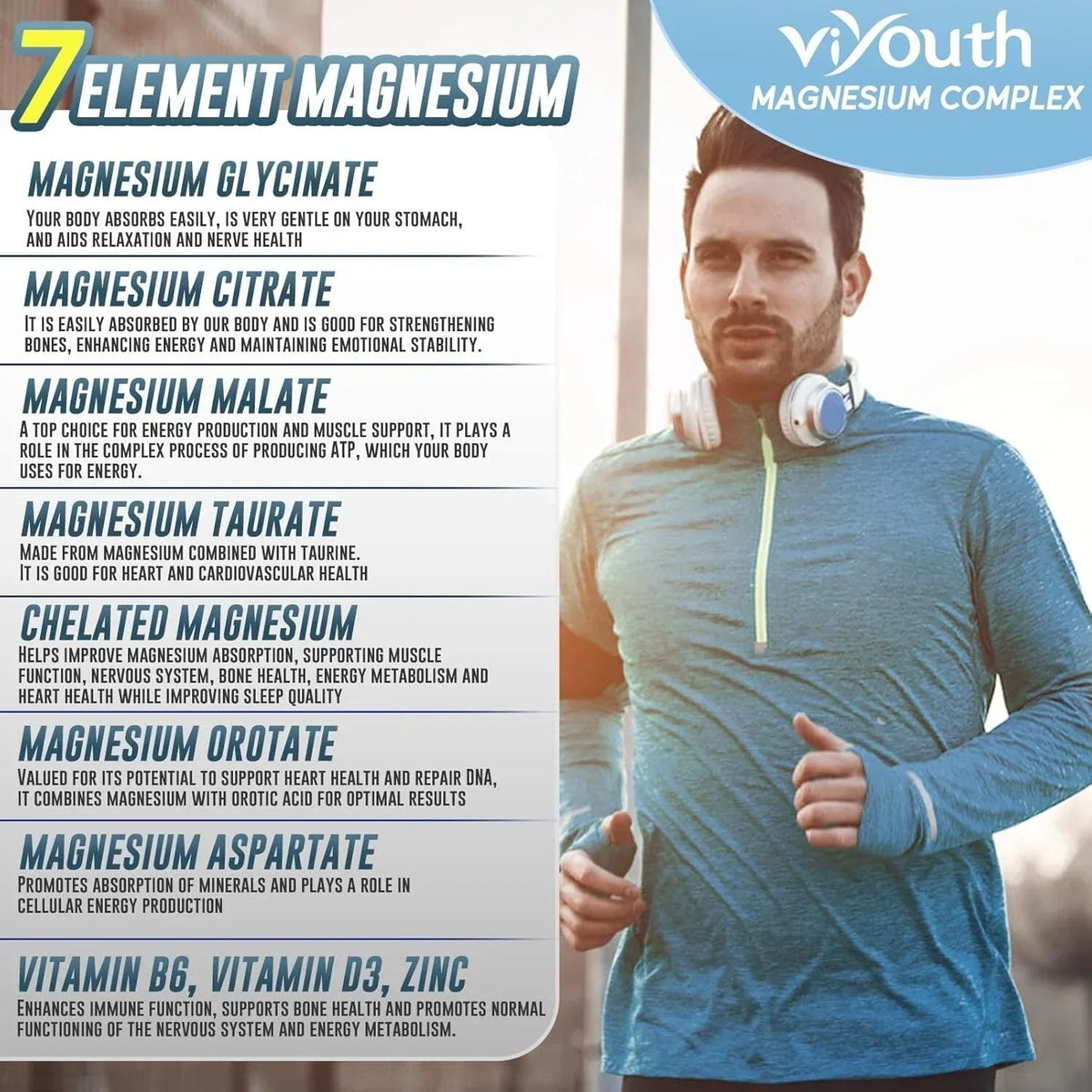 Glycinate Supplement, Magnesium 7 Complex Advanced with Citrate Malate Chelate