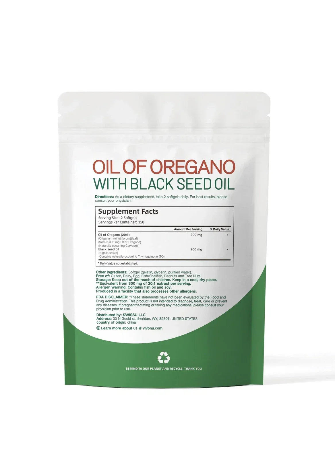 Aceite De Oregano En 300 Capsulas Con Carvacrol y Timol Black Seed Oil 6200 mg