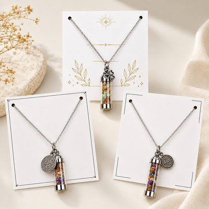 Gothic Crystal Wish Bottle Necklace